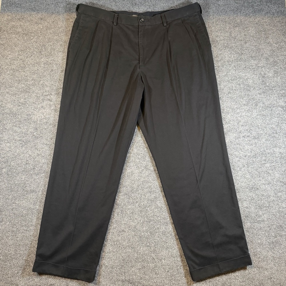 Dockers Relaxed Fit Mens Size 40x32 Black Pleated Cuffed Pants